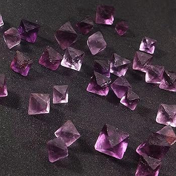 Amazon | 天然水晶 原石 100g 混合蛍石 八面体 宝石 小さい 原石