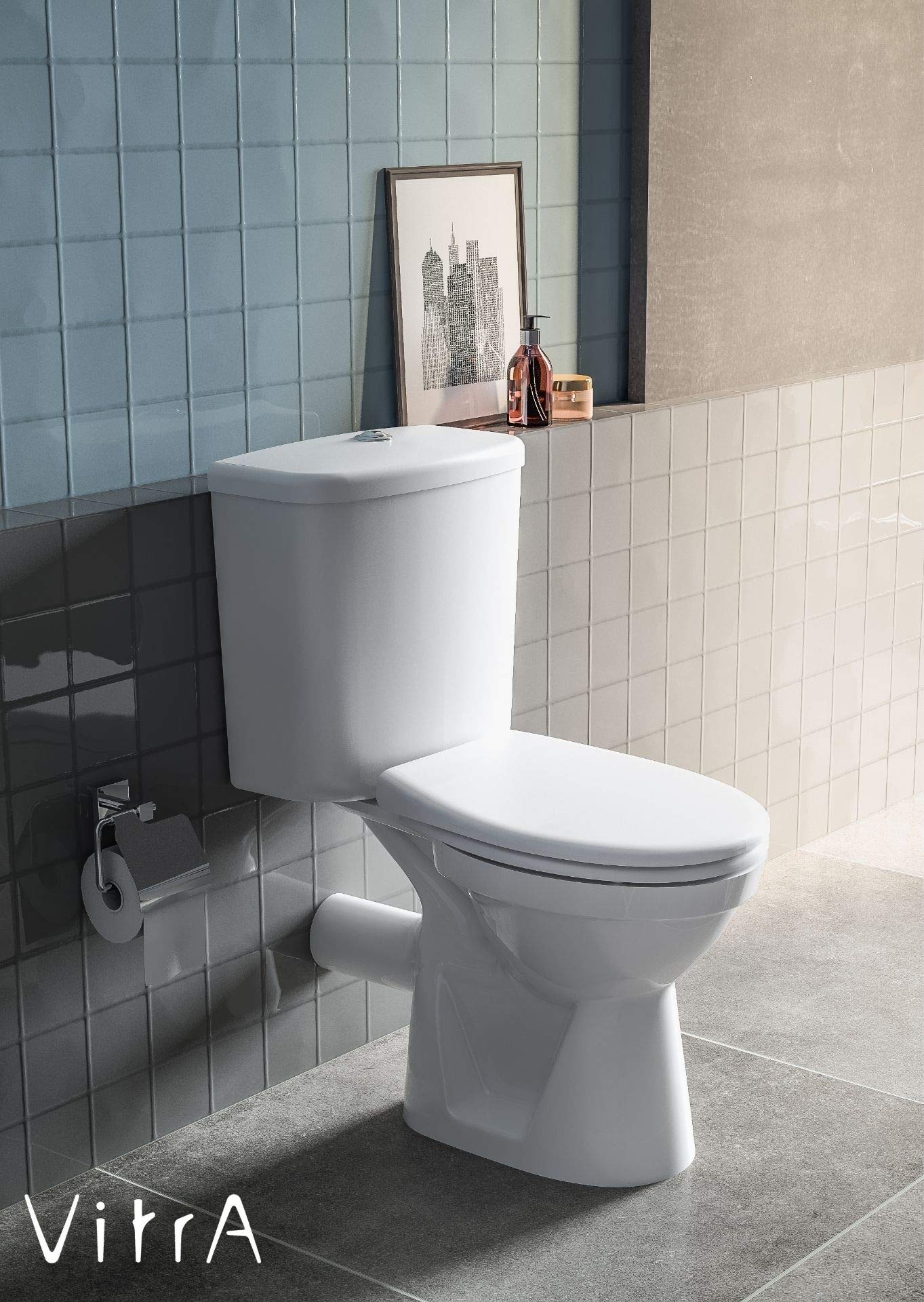 VitrA Normus Toilettendeckel, WC Sitz, einfache Reinigung, Weiß Toilettensitz mit Metall Scharniere – 23-003-001