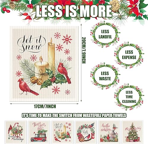 Miniatura 2 de 6 paños de cocina suecos, paños de cocina reutilizables, esponja, paños de limpieza, toallitas absorbentes, paños de cocina de secado rápido,