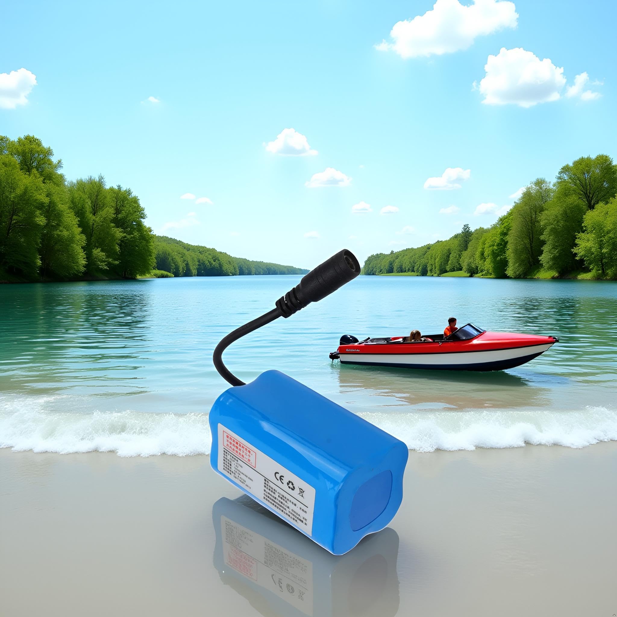 Dilwe Batería de Lancha Rápida RC, Reemplazo de Batería de Litio Recargable de 7,4 V 12000 MAh para Barco de Anidación RC