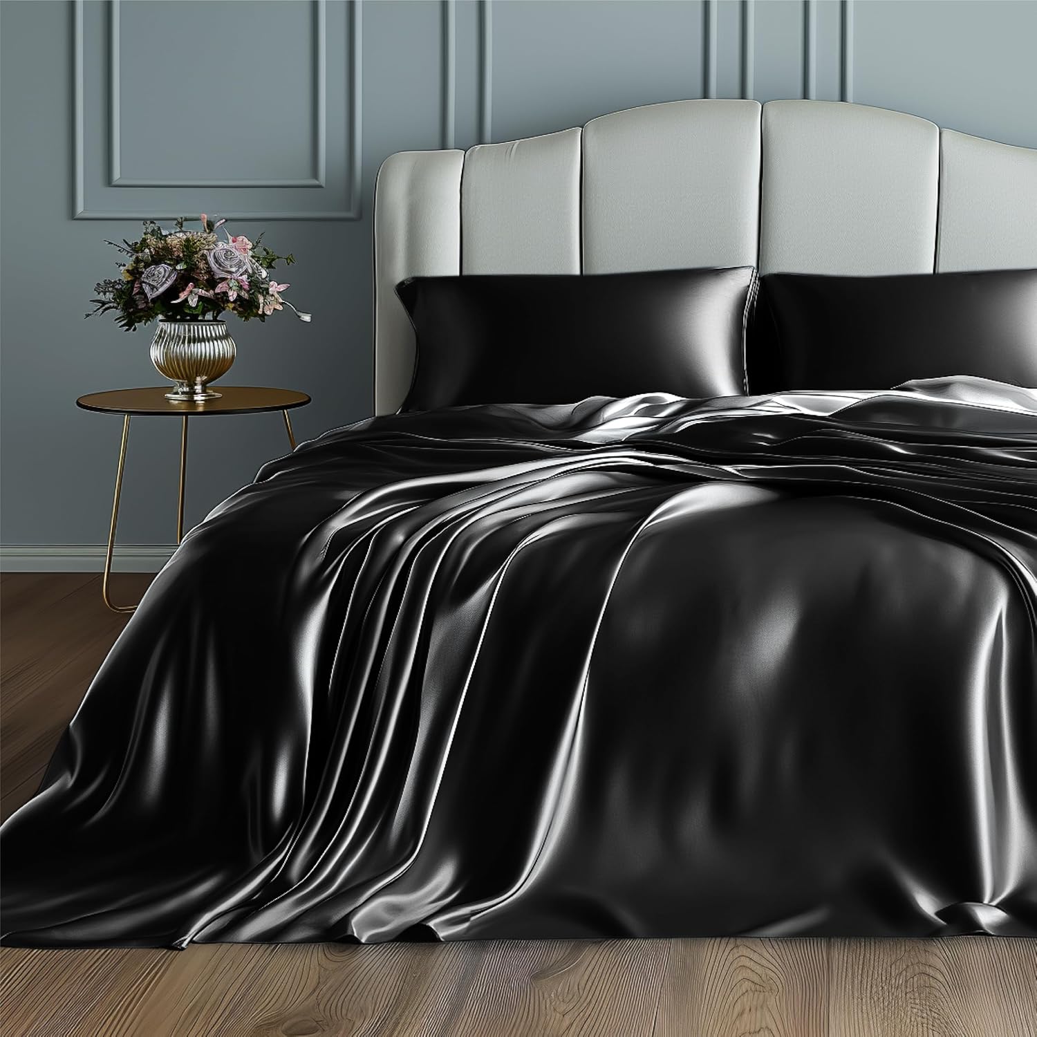 Bedsure Satin Sheets Soft Satin Bed Sheets Twin, 3 Pcs