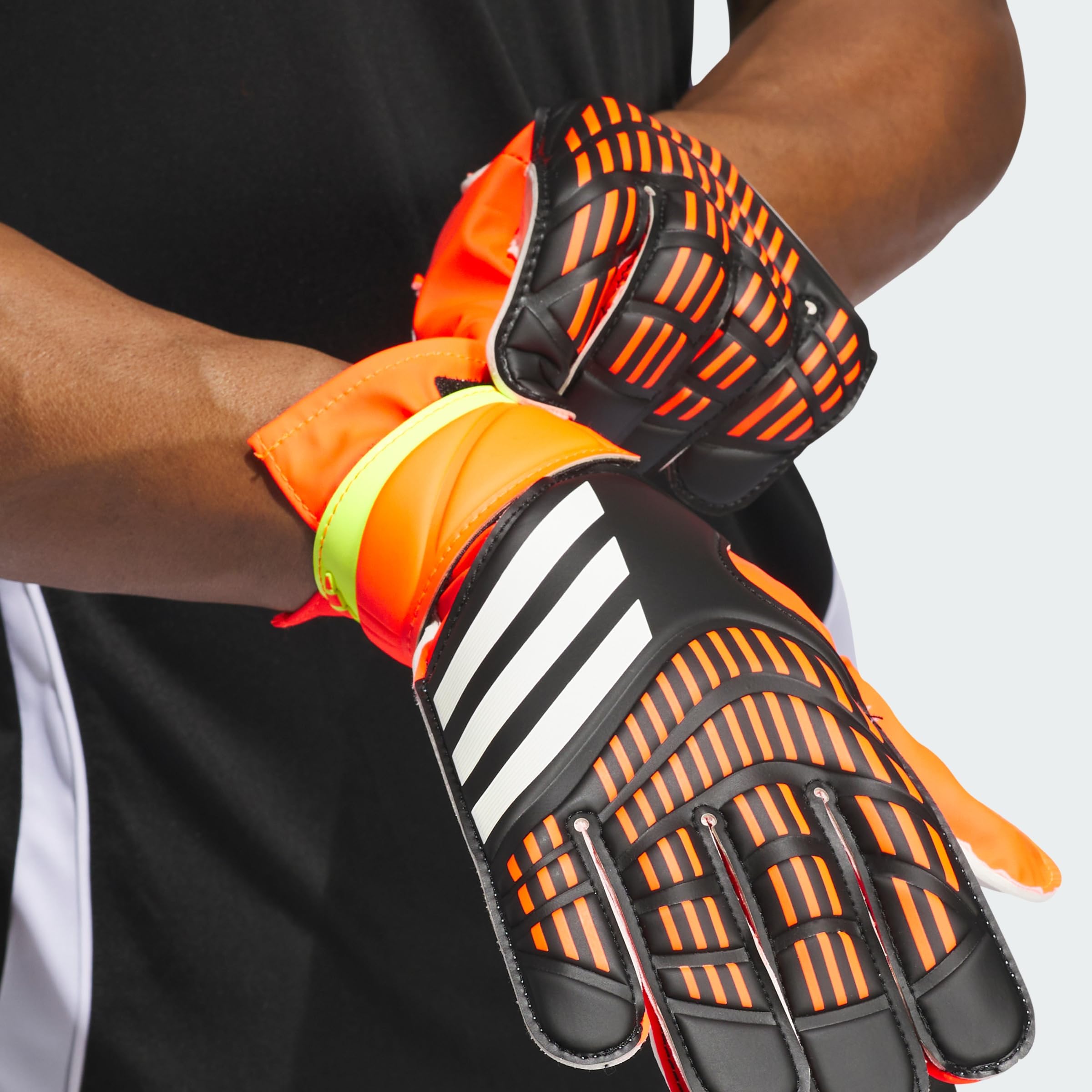 adidas Unisex-Adult Training Predator Goalie Gloves, Black/Solar Red/Solar Yellow, 10