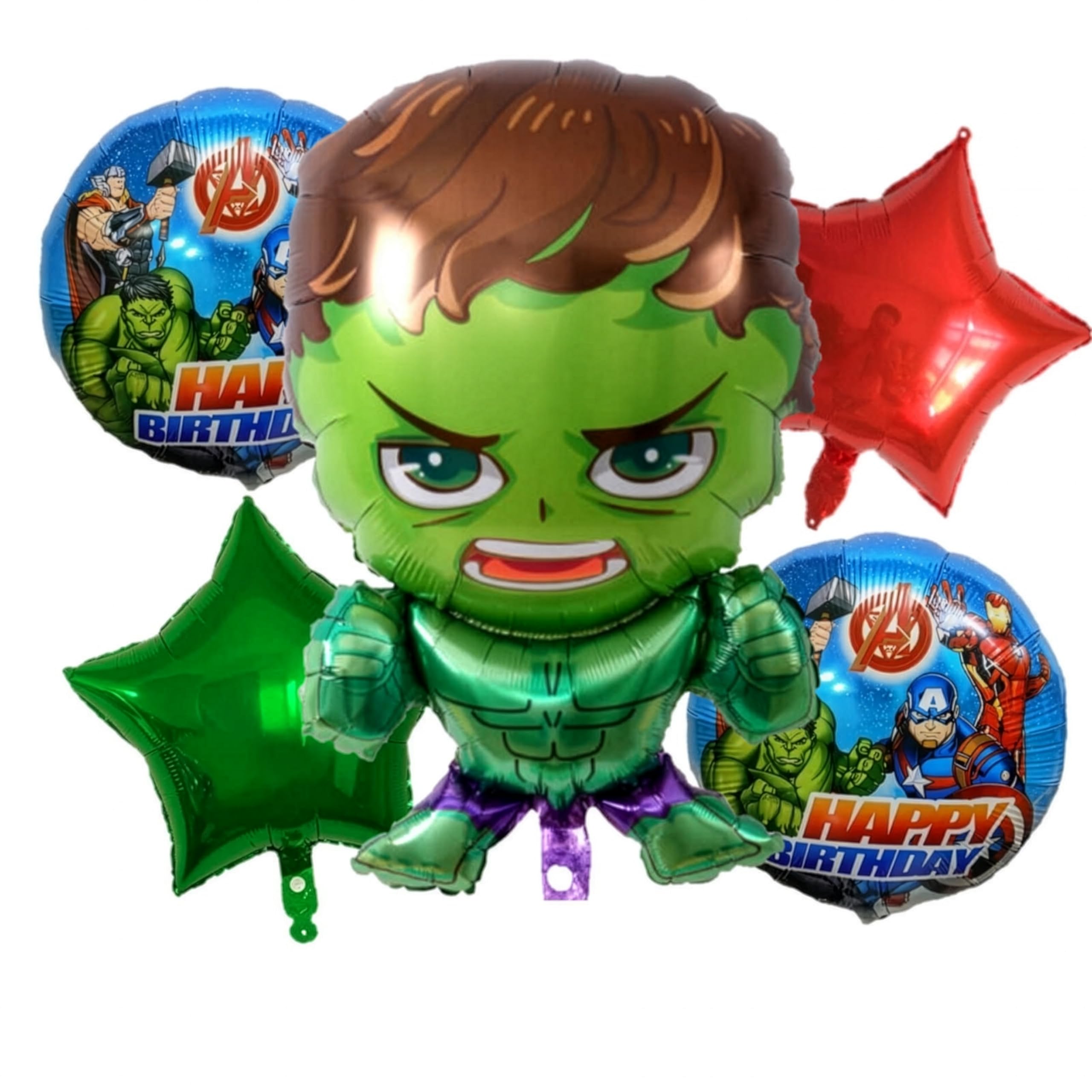 Fun Affairs Action Hero Superhero Theme Happy Birthday Balloons for Birthday, Chiller Party Decoration, Multicolor 5 pc
