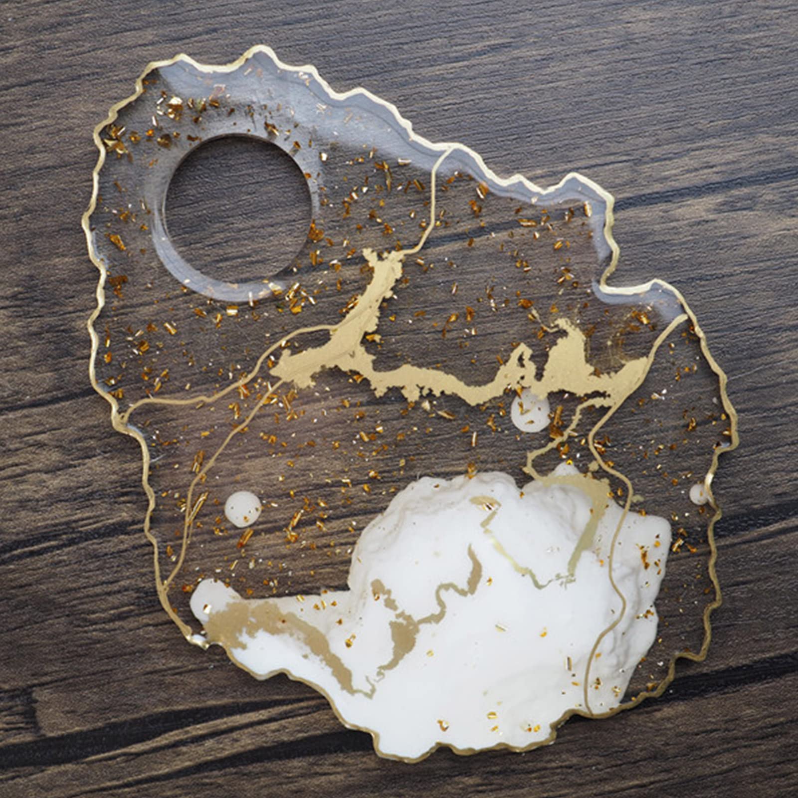 Ankexin Artist Paint Palette Silicone Mold Agate Coaster Resin Epoxy Molds for Making Agate Slices Makeup Palette Nail Art