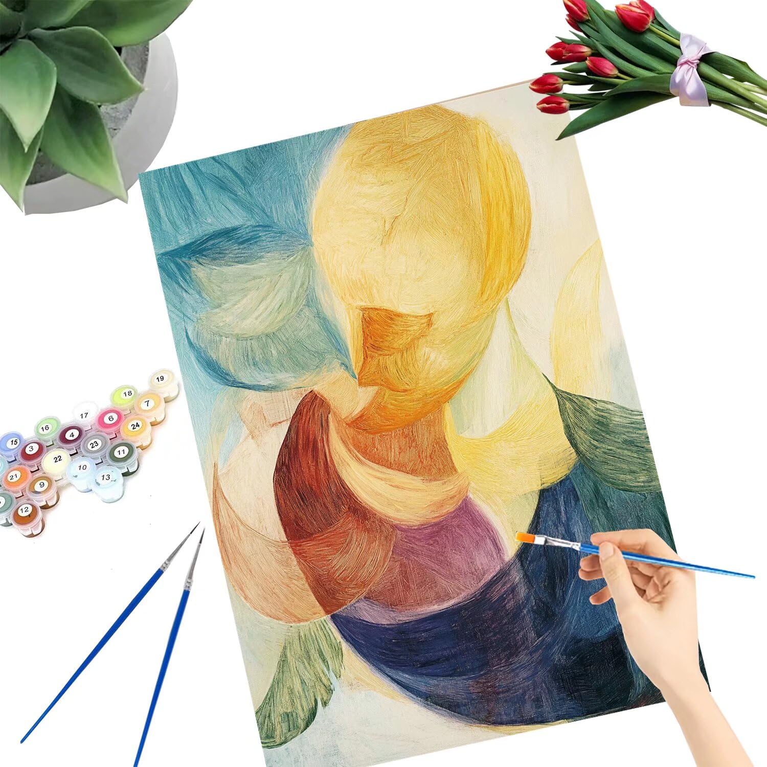 Pintar por Numeros Adultos pintar por numeros niños manualidades niños 10 años, DIY Pintar por Números de Pincel y Pintura acrílica Decoraciones para el Hogar Manualidades, sin Marco 60x80cm C-174