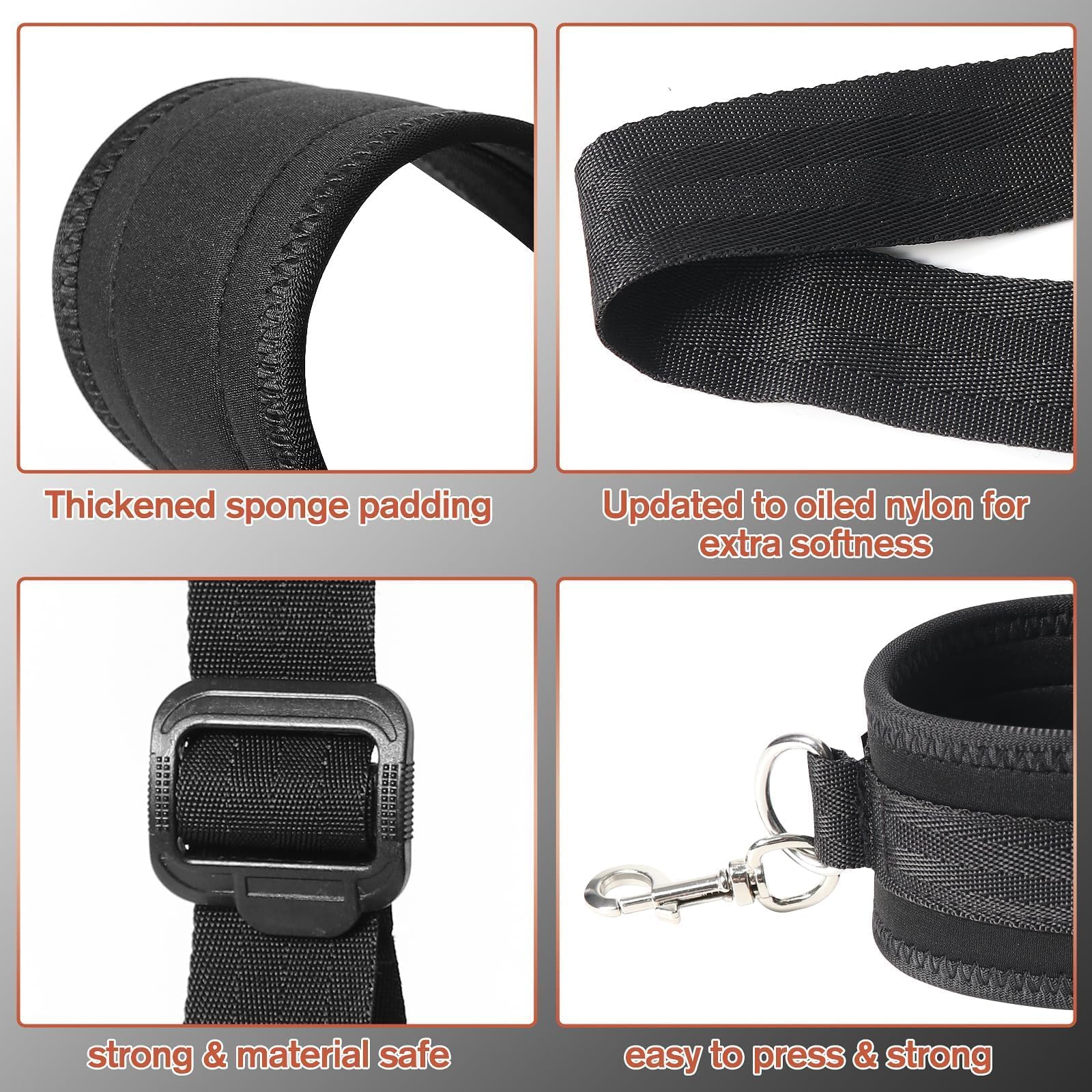 Sex Bondage BDSM Kit, Bed Restraints Set with Handcuffs Neck to Thigh/Ankle, Adjustable Leg Straps&Handcuffs for SM Adult Couples Game Play, Sex Toy for Women Beginner Leg Straps Tie Set Rope: Black