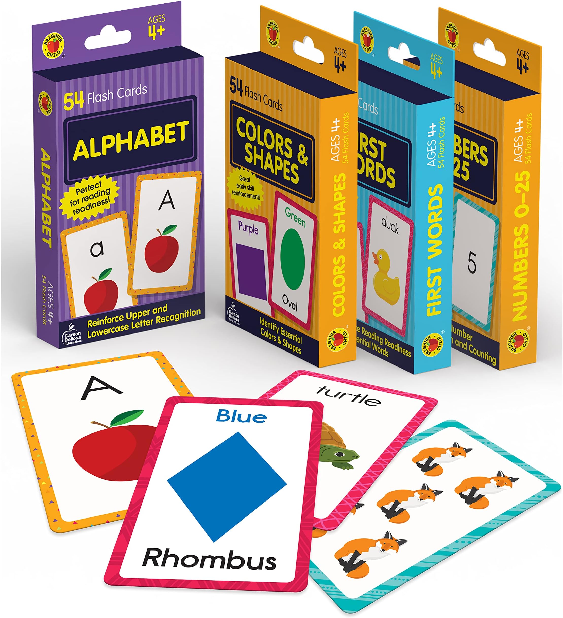 Carson Dellosa Toddler Flash Cards 4 Pack, Alphabet Flash Cards, Sight Word F...