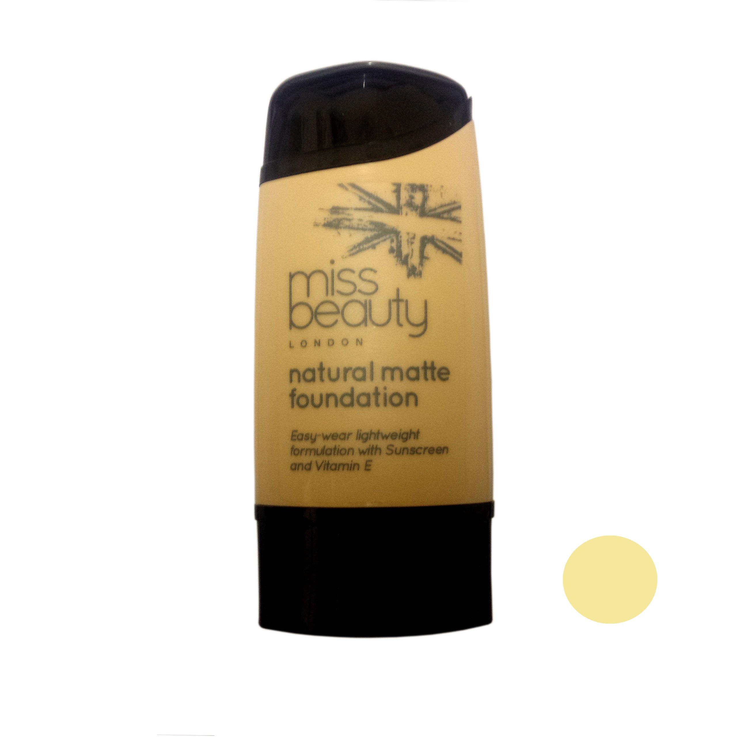 Miss Beauty Natural Matte Lightweight Foundation 35ml - 01 Translucent (03 Sweet Touch) by Miss Beauty London
