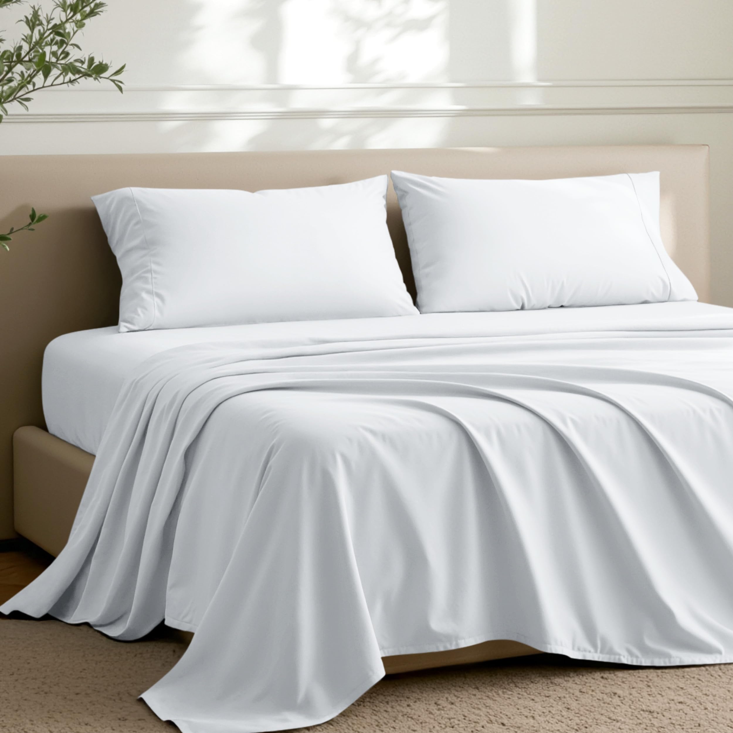 Bare Home Queen Sheet Set - Hotel Luxury - Deep Pockets - Double Brushed Microfiber for Softness -