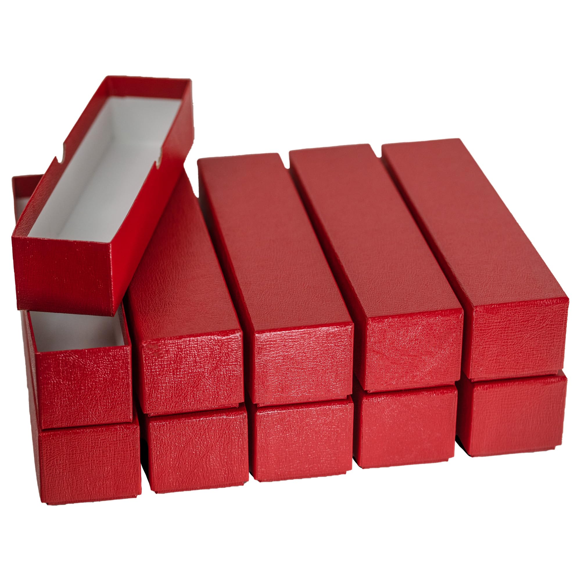 Coin Shield (10 Pack 9" Red Single Row 2x2 Coin Flip Box for Storage – Premium Coin Holder Organizer for Collectors - 2x2x9 (9" Single Row, 10, Count)