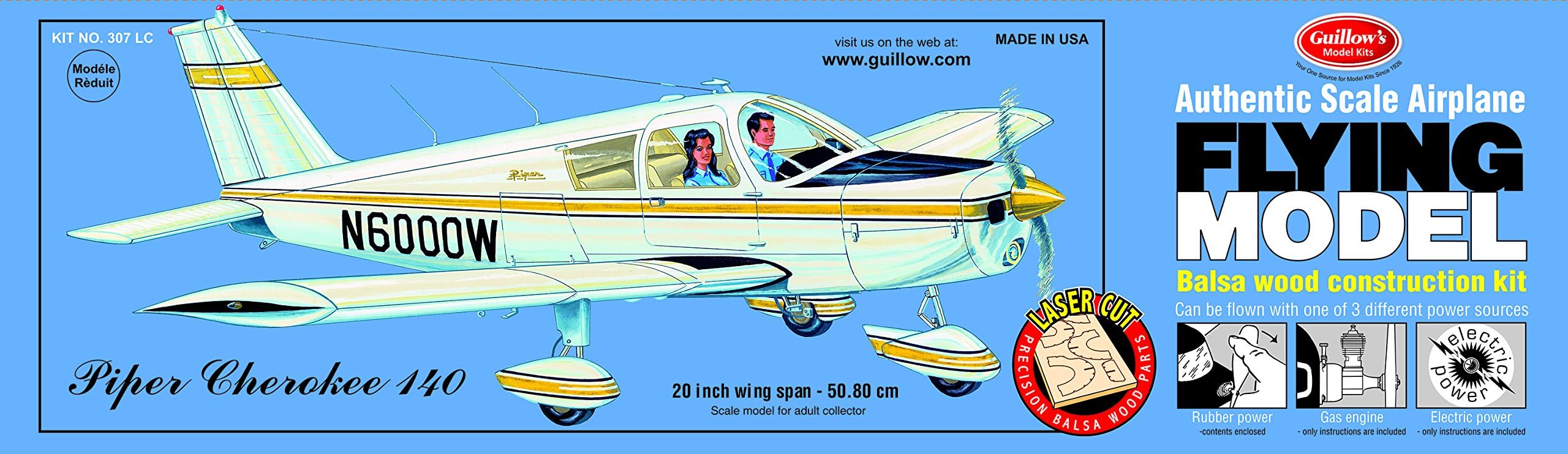 Guillows Piper Cherokee 140 balsa model kit