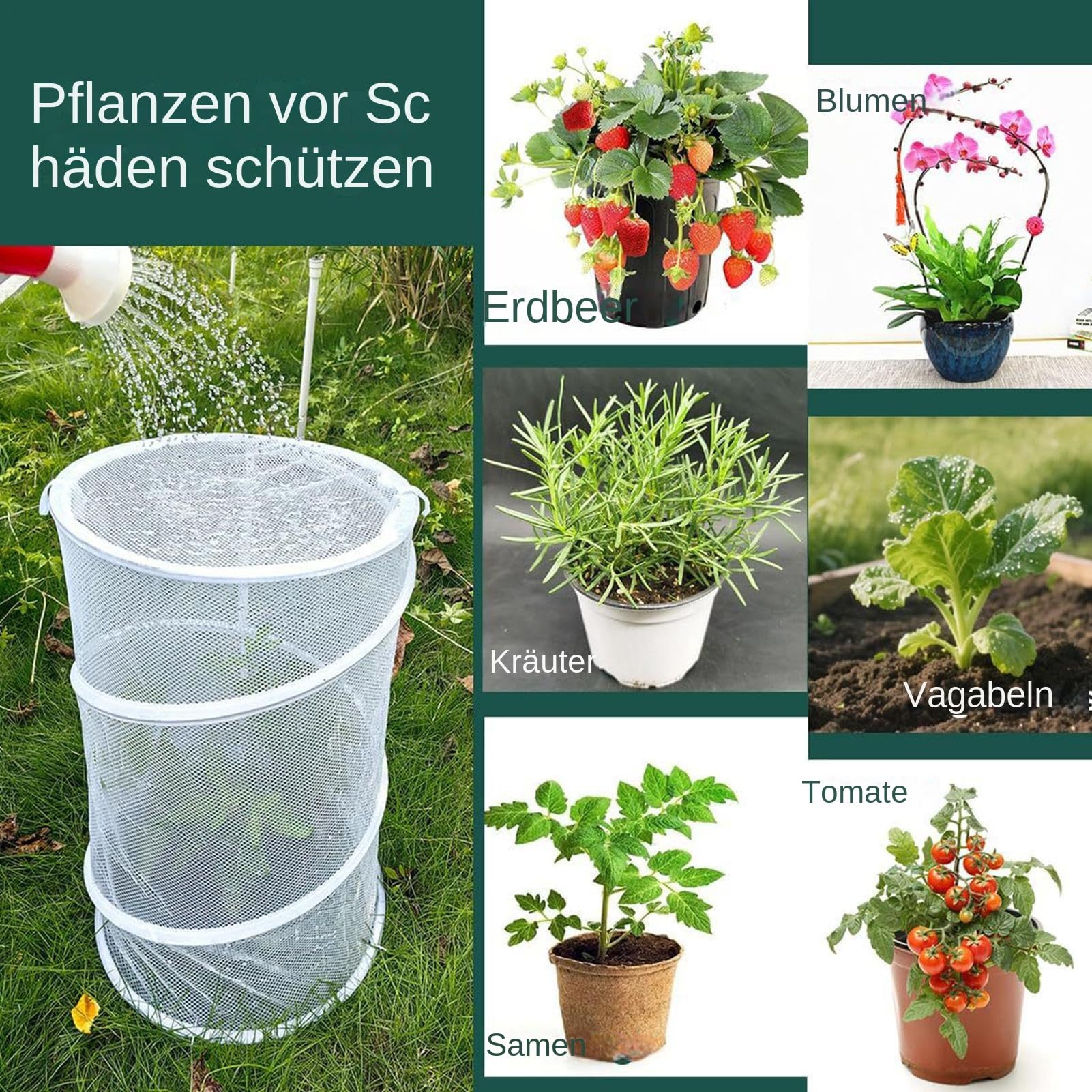 Generisch Protection des Contre Les Chats pour l'intérieur - Filet Rond Pliable réutilisable avec Barres - Protection des Contre Les Animaux - pour l'intérieur, Le Gel Hivernal, la