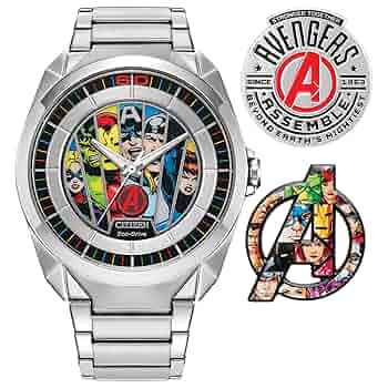 CITIZEN Eco-Drive キャプテン・アメリカ Captain America Blue Dial Super Titanium Bracelet BN0208-54W