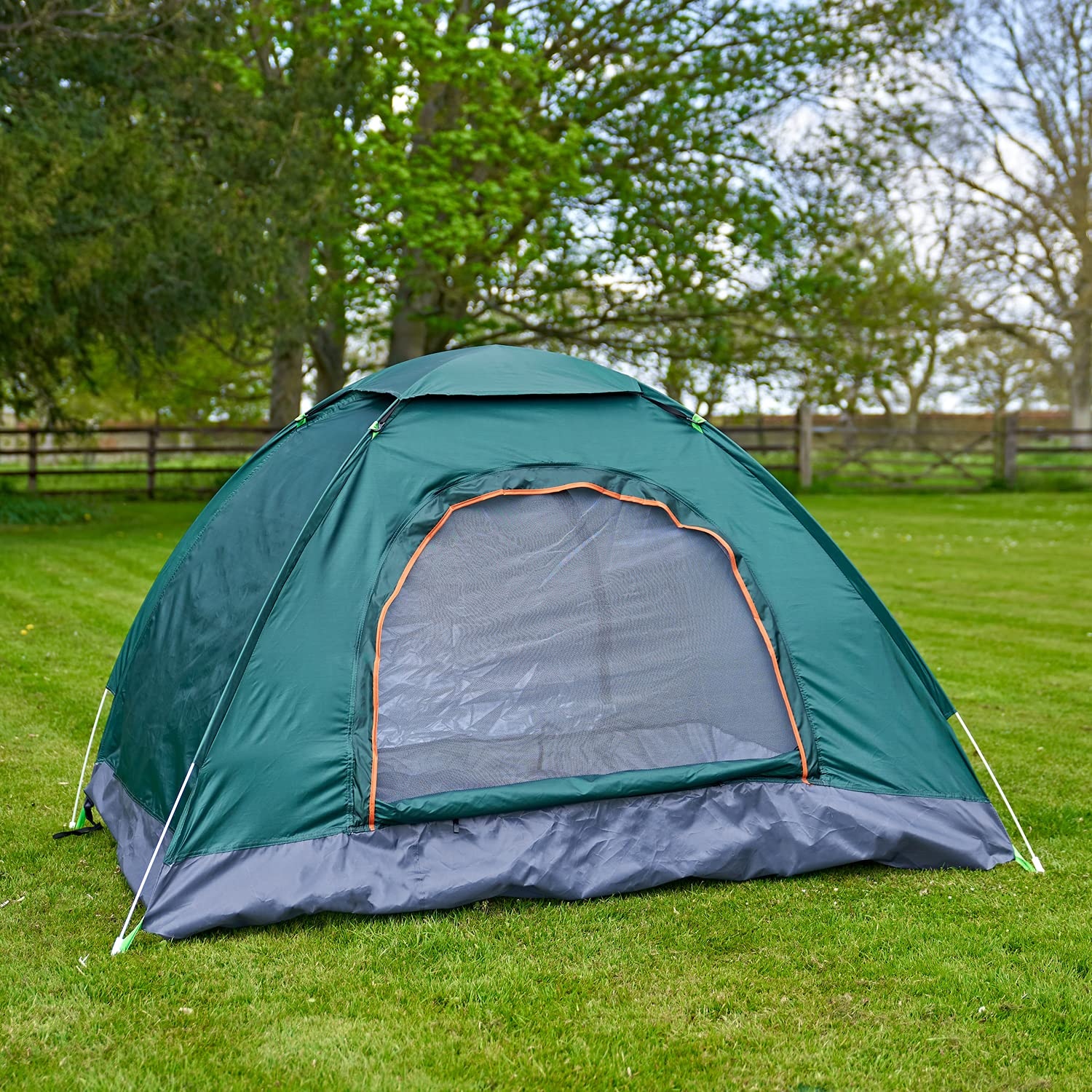 SA Products Pop-Up Camping Tent - Durable 170T Silver Tape, Waterproof 210D Oxford Cloth - Two Doors, Well-Ventilated - Fits 2-3 People - Canopy for Hiking, Camping, Beach Trip - 200x140x110cm