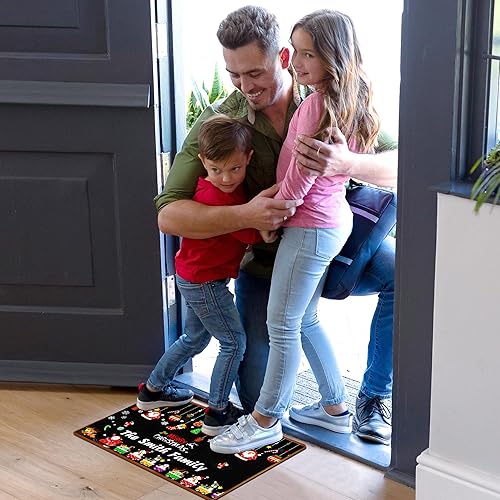 Miniatura 9 de Differ More Tapetes de puerta personalizados de bienvenida de Navidad para puerta delantera, tapete de invierno personalizado con nombre de la