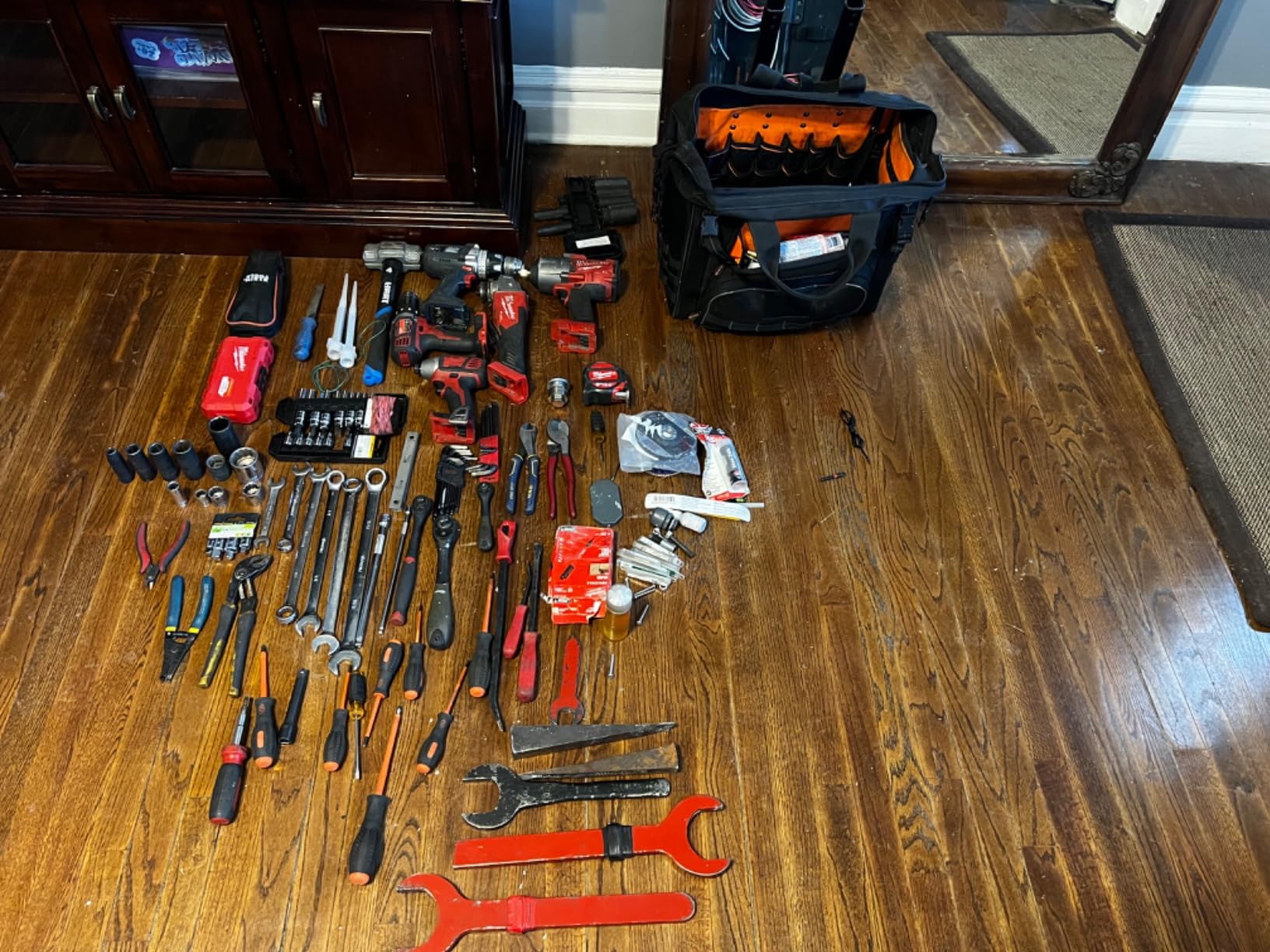 24/mo Finance WELKINLAND 46Pockets26" Rolling tool bag, Tool bag with wheels, Large tool bag