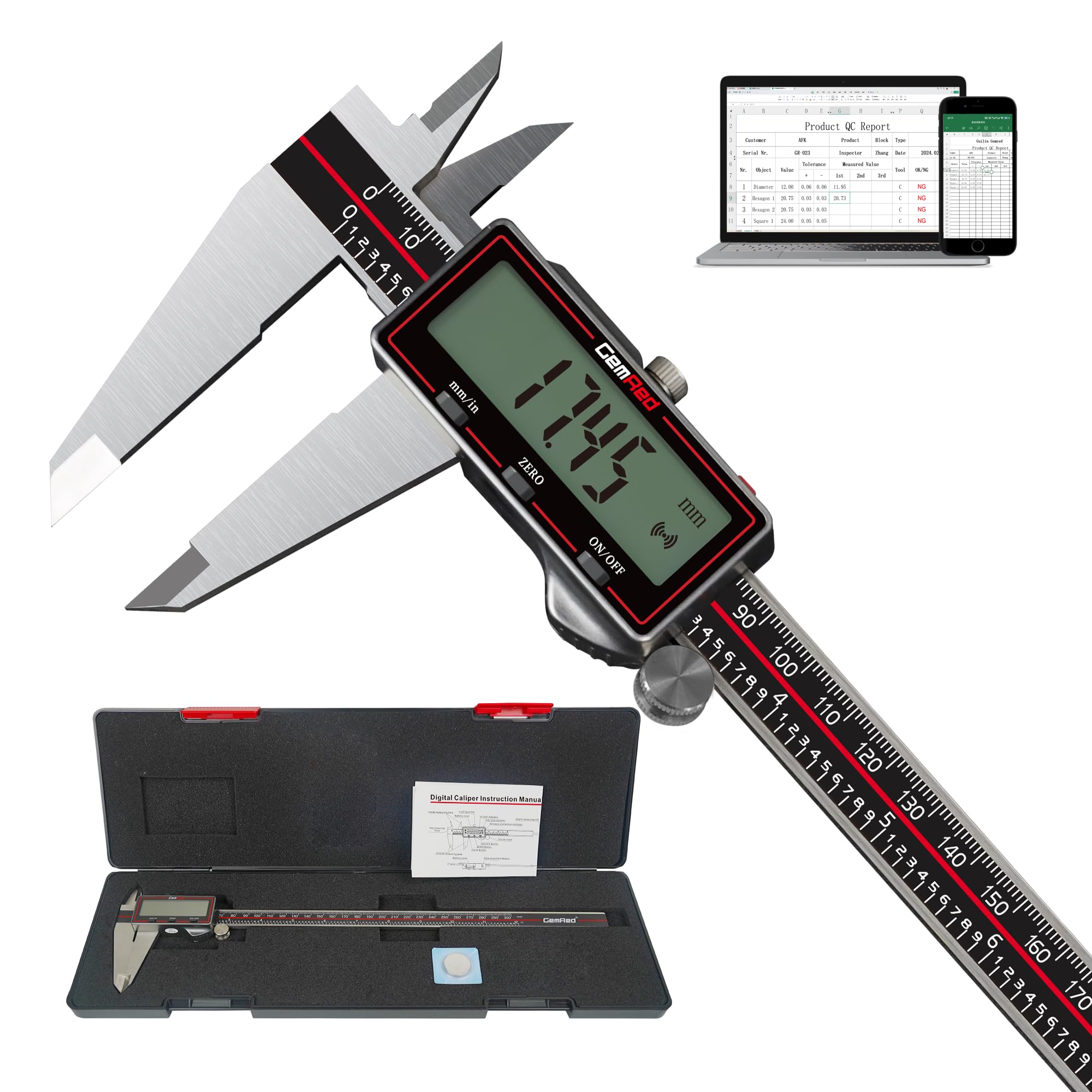 GemRed Digital Calipers - Precision Measurement Tool -7