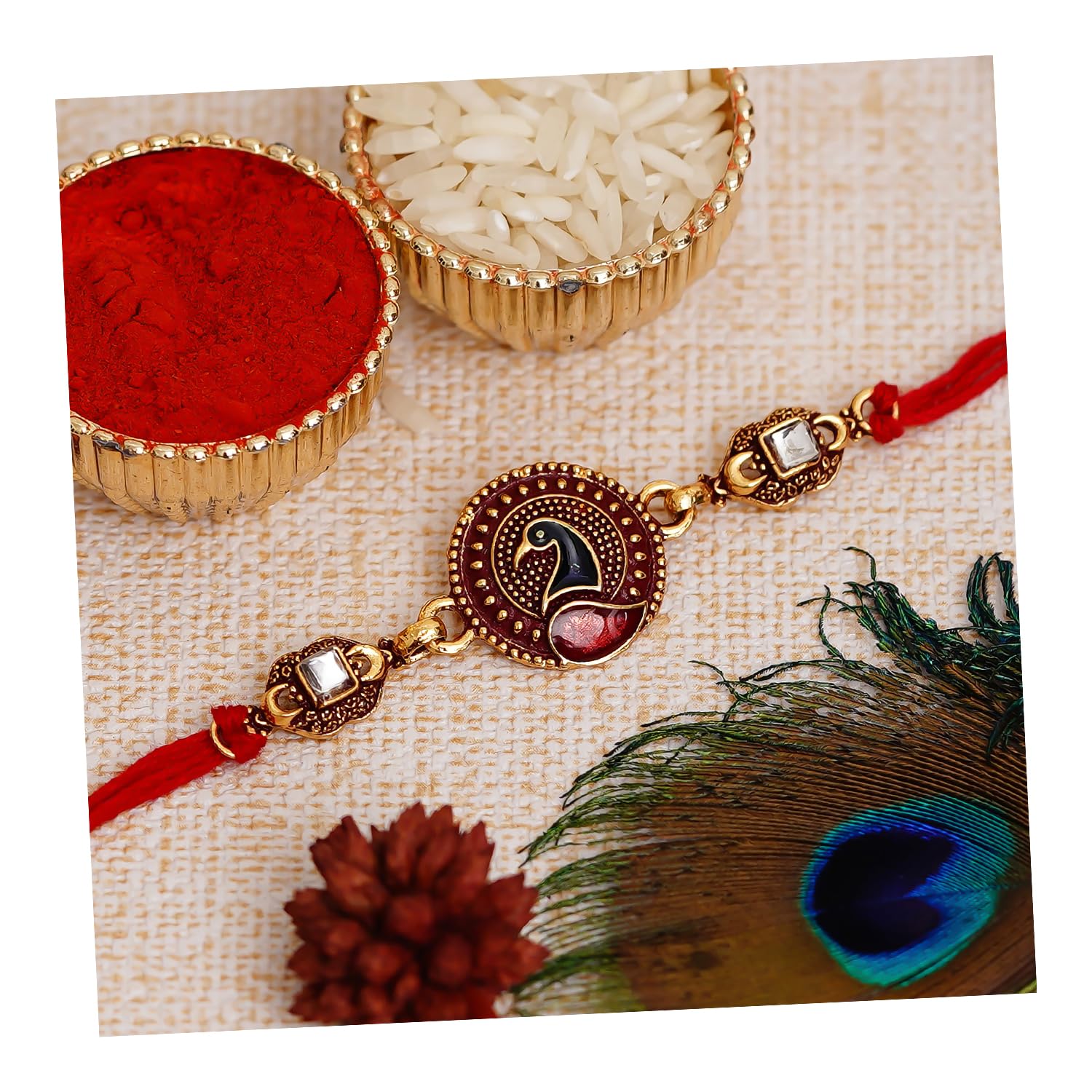 eCraftIndia Unisex Adult Multicolor Peacock Designer Rakhi With Roli Chawal Pack - Rakhi For Brother, Bhaiya, Bhai (B0B5DM8WNJ) Amazon Price History, Amazon Price Tracker