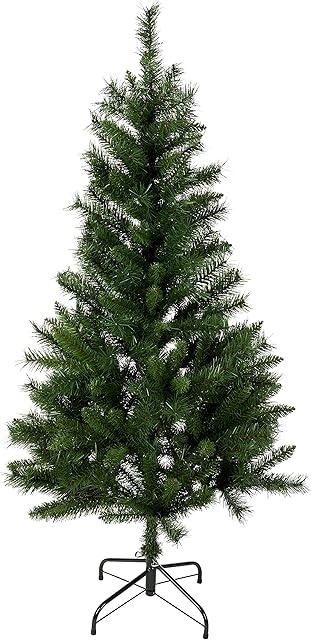 Amazon Basics Artificial Christmas Tree, 299 Branch Tips with Metal Stand, 150 cm Height