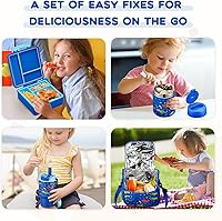 Vista 6 de Lunch Box Set with Bento Box Container, 17OZ Stainless Steel Food Soup Thermo, Kids Water Bottle & Portable Insulated Lunch Bag, Leakproof, Hot/Cold