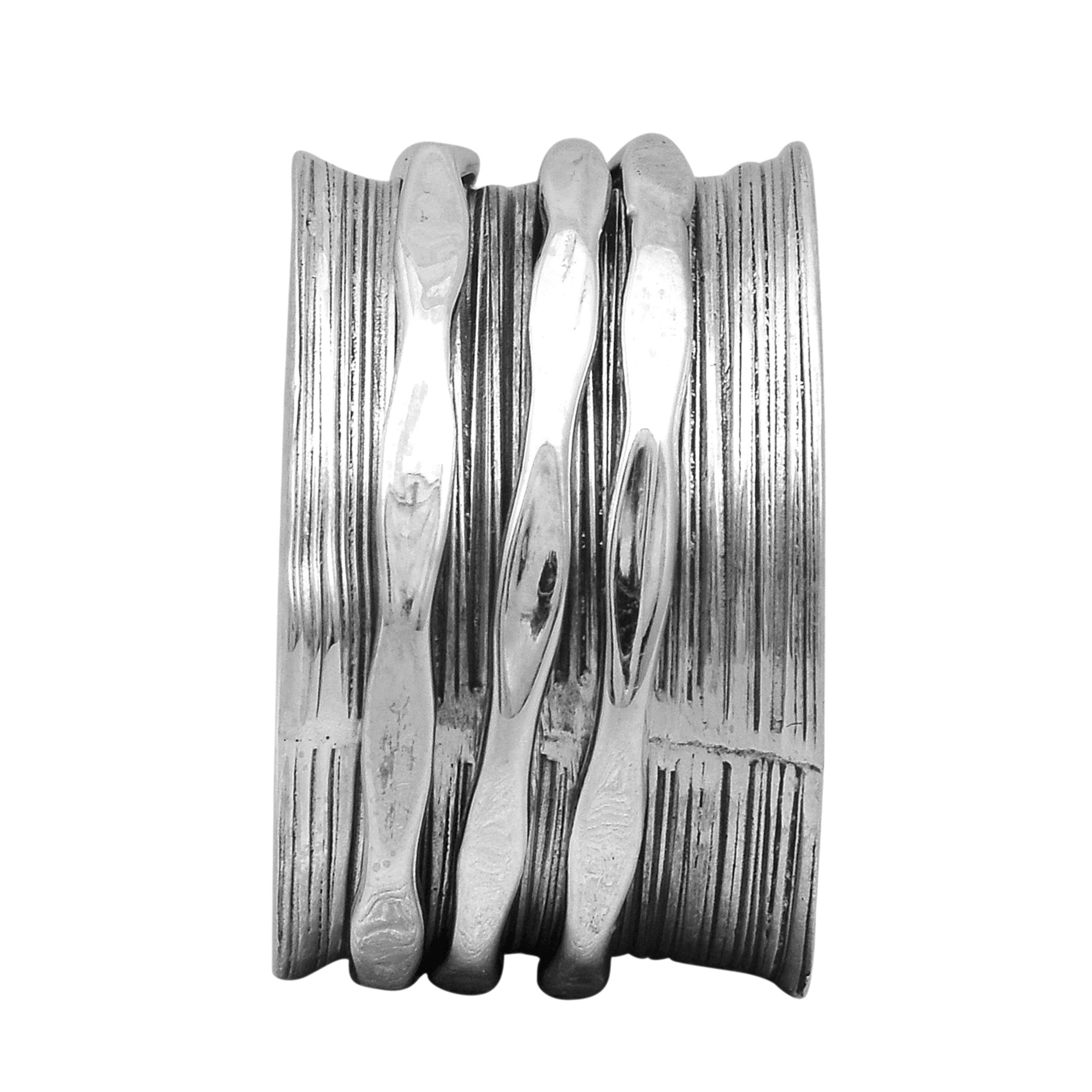 Spinner Ring|| Trio Wave Spin Band Solid 925 Sterling Silver Meditation Yoga Fidget Ring