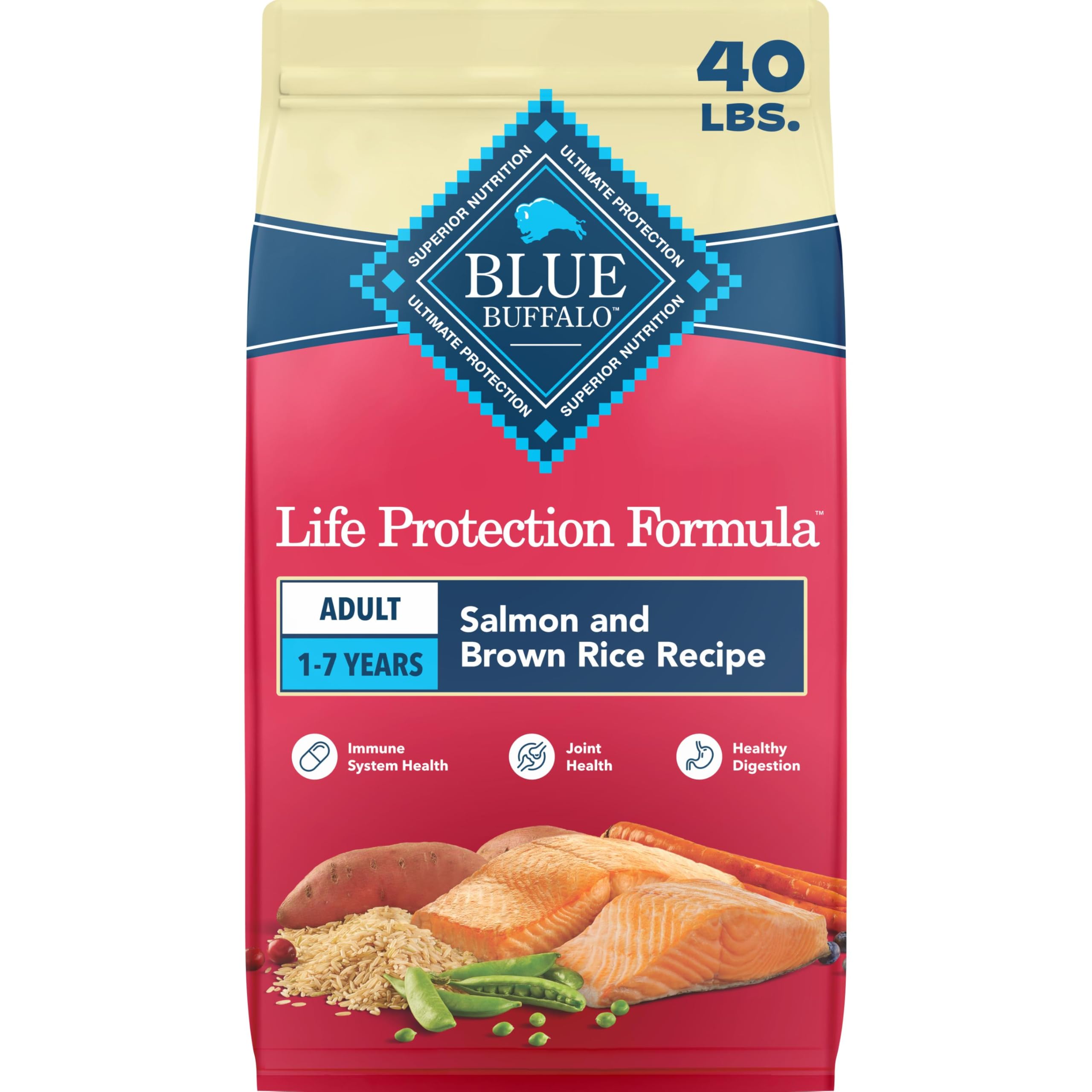 Blue Buffalo Life Protection Formula Salmon Adult Dry Dog Food, 40 lb