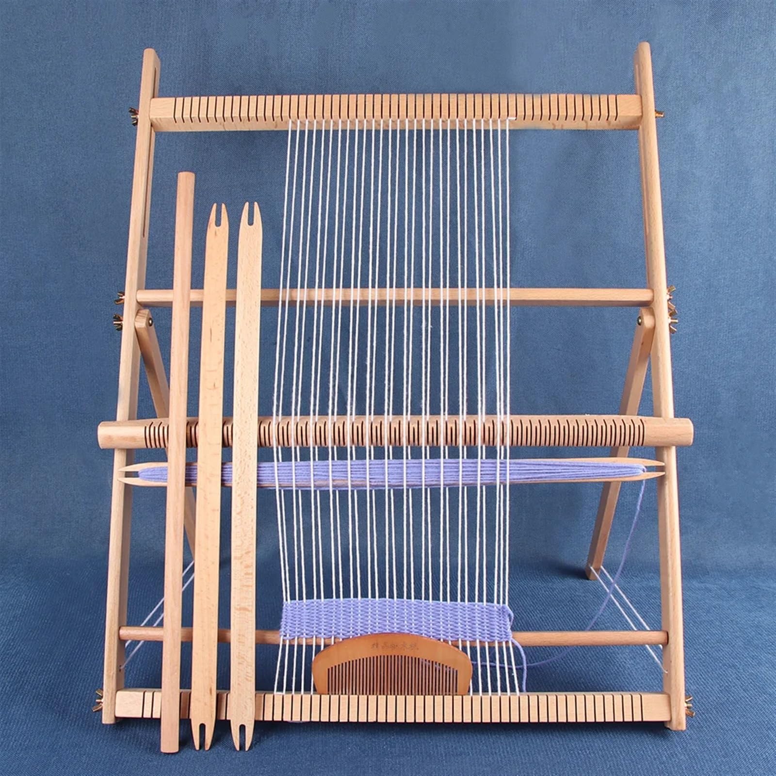 Webrahmen Webstuhl-Set mit Ständer, großer Webstuhl for Wandteppiche, Webrahmen, Webstuhl, Webstuhl-Werkzeuge, 60 cm
