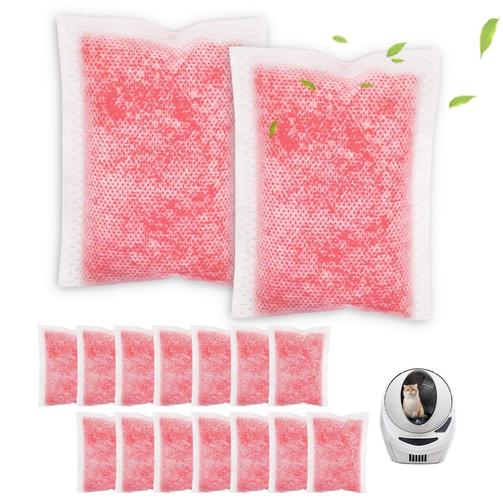 16 Packs Cat Litter Box Deodorizer Refills Compatible with Whisker OdorTrap Pod Litter Robot 4 Accessories Filter, Eliminates Odors, Litter Box Odor Eliminator (Rose Scent)