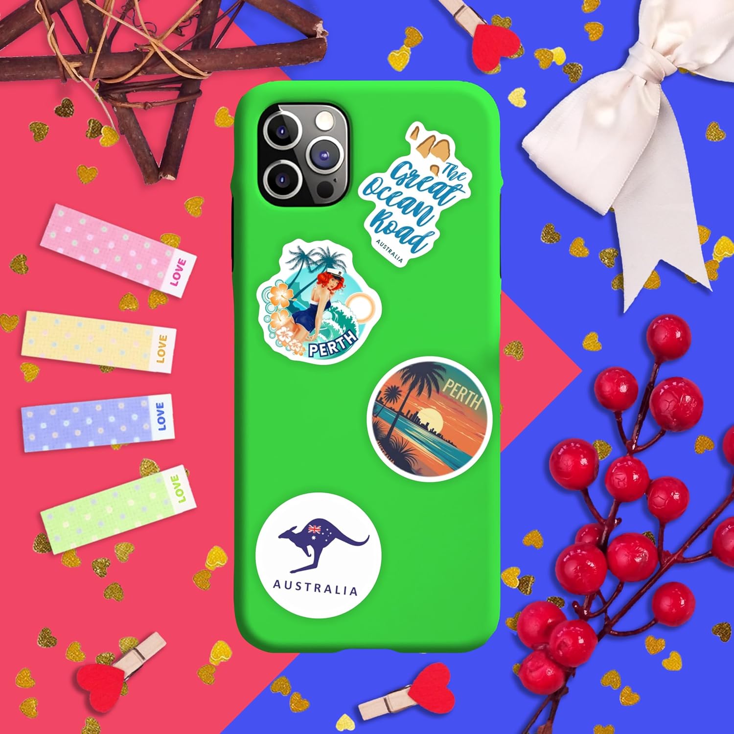 BulbaCraft Australia Stickers for Water Bottle and Laptop - Australia Party Supplies & Decorations, Waterproof Vinyl Decals, Australian Flag and Culture Stickers, Gifts for Women & Men - Image 8