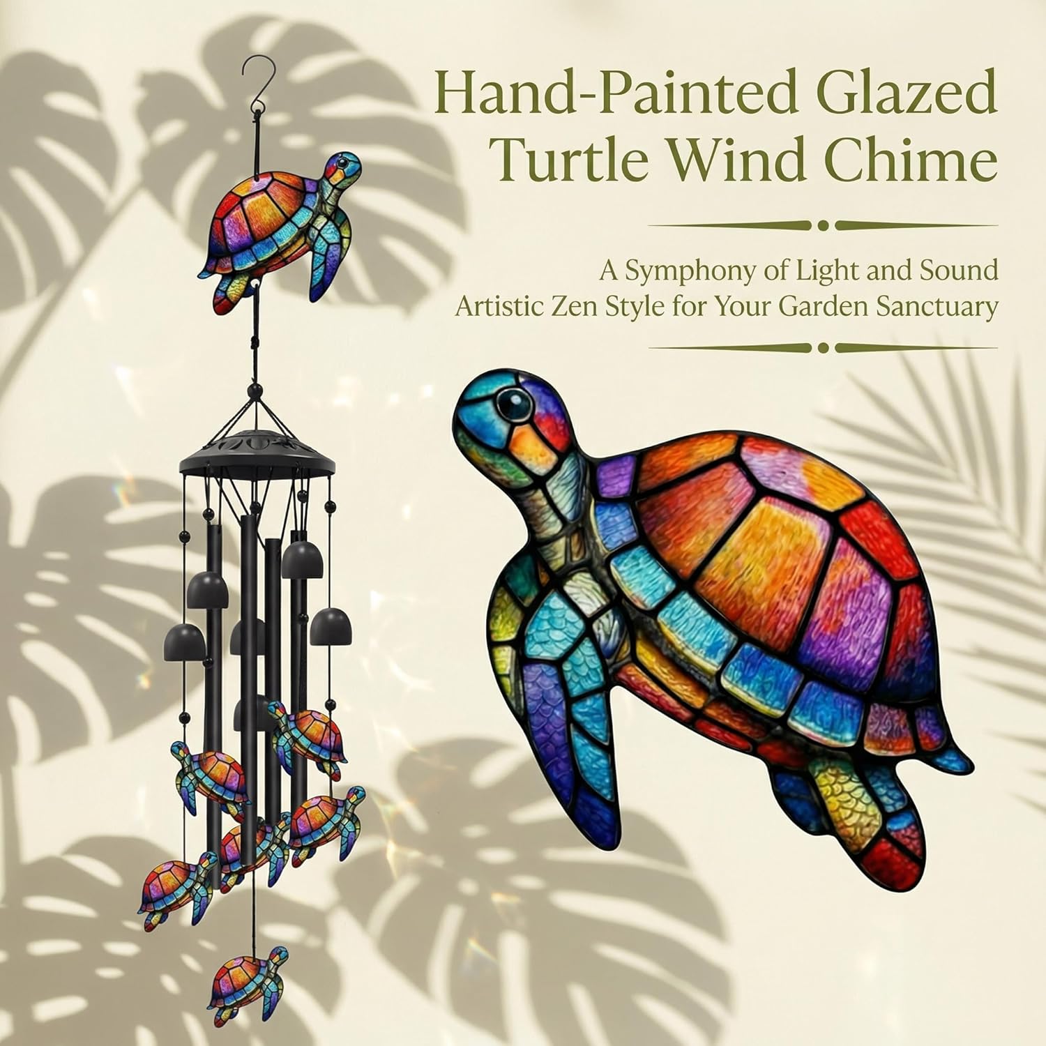 35.4" Sea Turtle Wind Chimes for Outside, Metal Windchimes, Sea Turtle Wind Chime Garden Decor, Mothers Day Birthday Memorial Gifts for Mom Grandma Wife, Durable Outdoors Decor