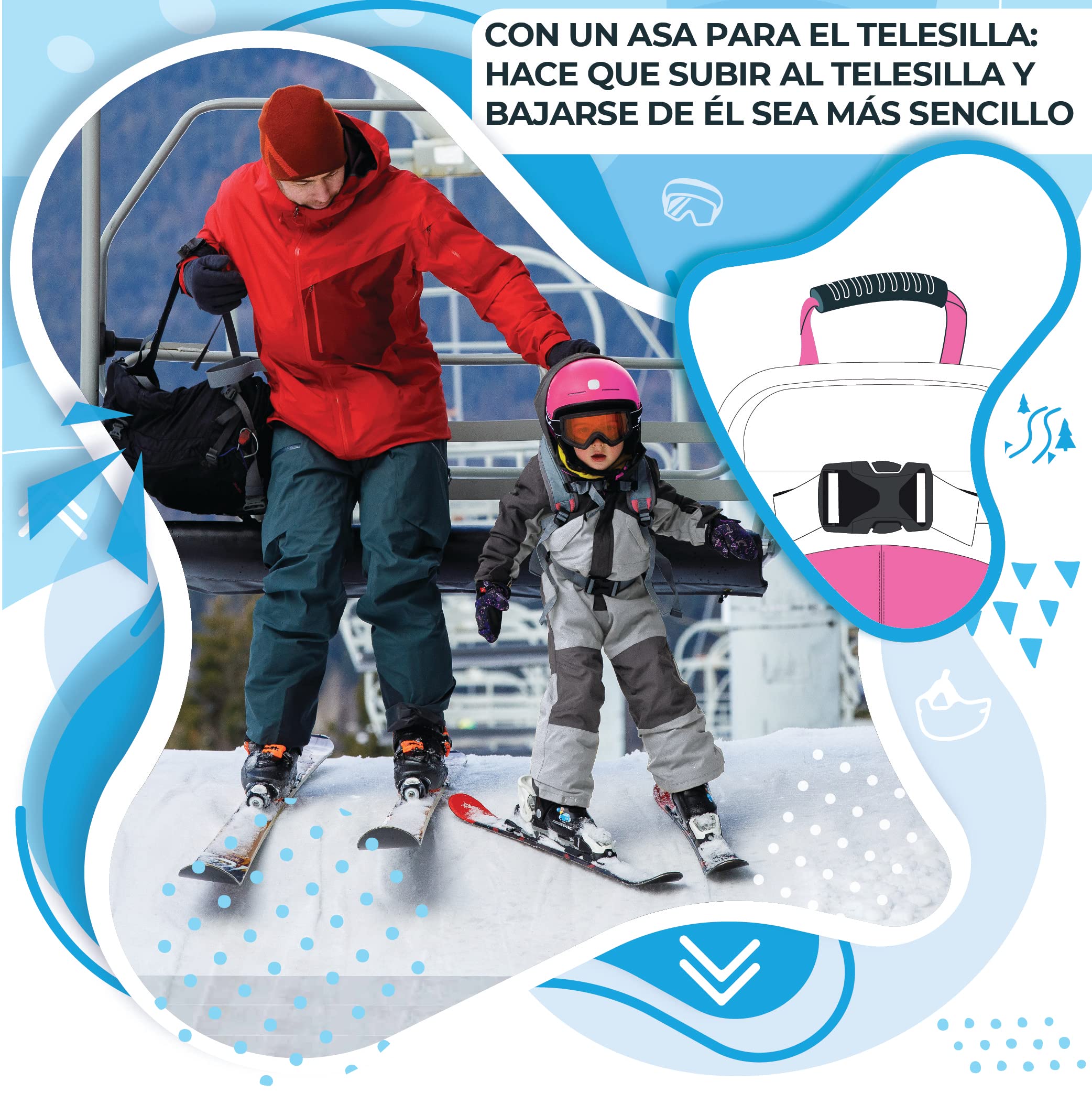 Sklon Mochila Infantil de Entrenamiento con arnés para esquí y Snowboard: enseña a Tus Hijo o Hija los Fundamentos del esquí y el Snowboard