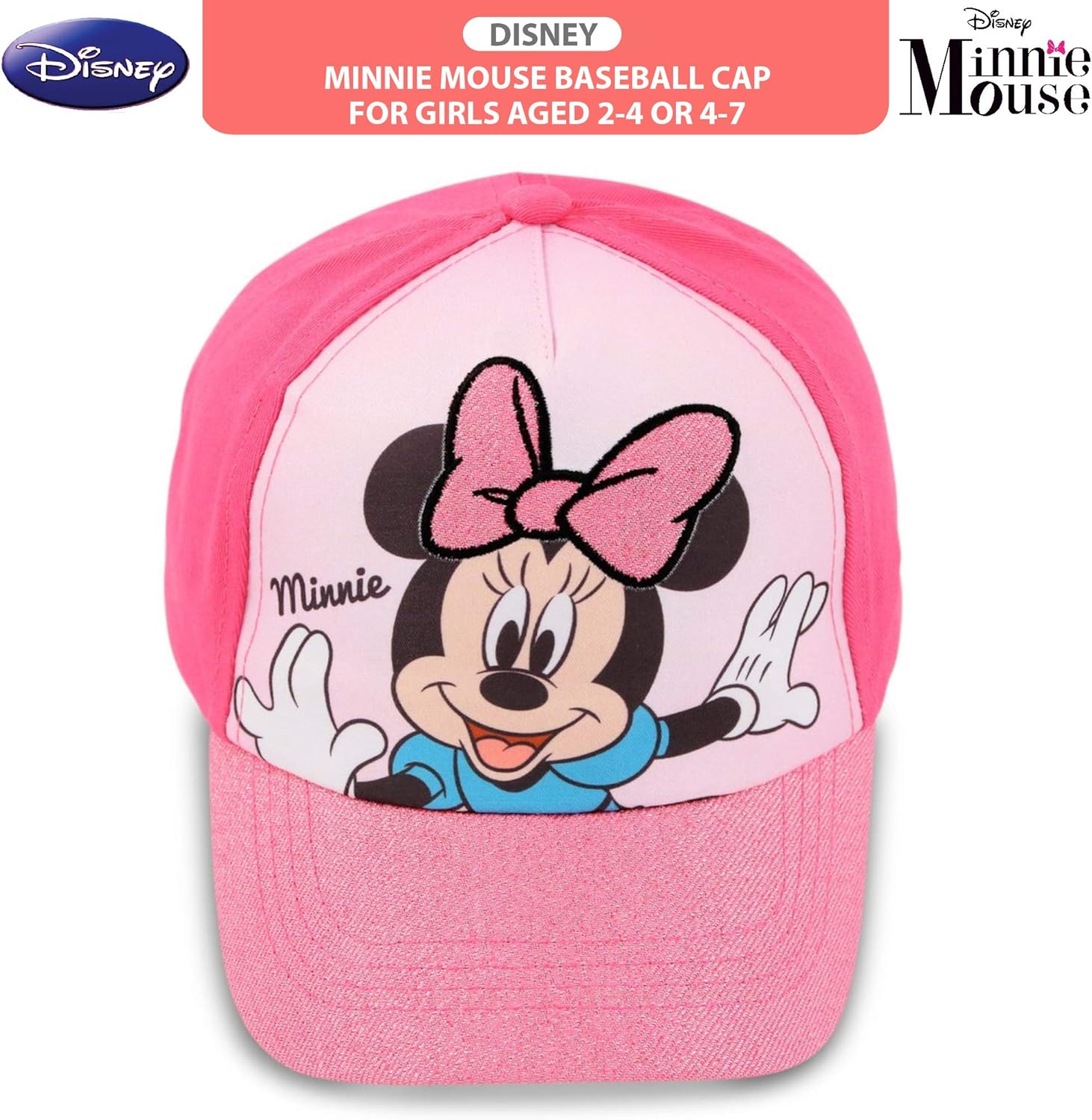 Disney Toddler Girls Minnie Mouse Bowtique Cotton Baseball Cap: Clothing, Shoes & Jewelry