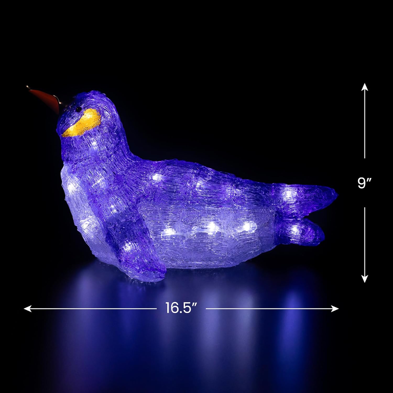 Northlight 16" LED Lighted Commercial Grade Acrylic Swimming Penguin Outdoor Christmas Decoration