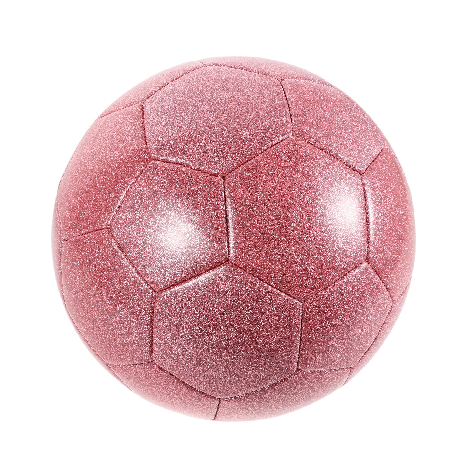 TOPBATHY Balón de PVC de Fútbol Rosa Diseño Brillante y Holográfico Balón Redondo Versátil Adecuado para Partidos y para Entrenamiento y Coleccionistas
