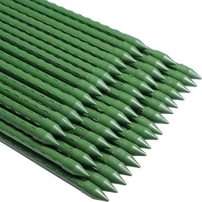WAENLIR Garden Stakes 72 inch 6ft Sturdy Tomato Stakes, Plant Stakes for Outdoor Plants, Metal Plant Support Sticks for Gardening, Pack of 25