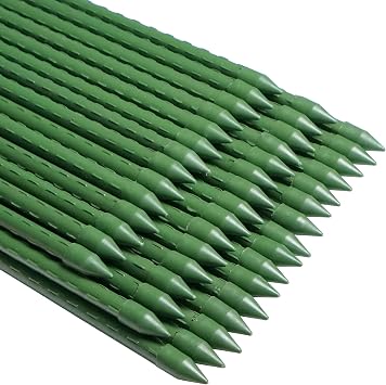WAENLIR Garden Stakes 84 inch 7ft Sturdy Tomato Stakes, Plant Stakes for Outdoor Plants, Metal Plant Support Sticks for Gardening, Pack of 25