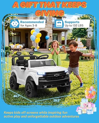 Miniatura 8 de ENYOPRO - Juguetes de paseo de 2 plazas y 24 voltios para niños, con licencia Chevrolet Silverado LT Trail Boss Ride on Truck con control remoto,
