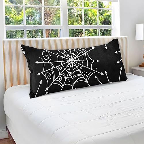 Miniatura 7 de Emelivor Spiderweb - Fundas de almohada de Halloween de terciopelo, fundas de cojín suaves, fundas de almohada cómodas, almohadas decorativas para