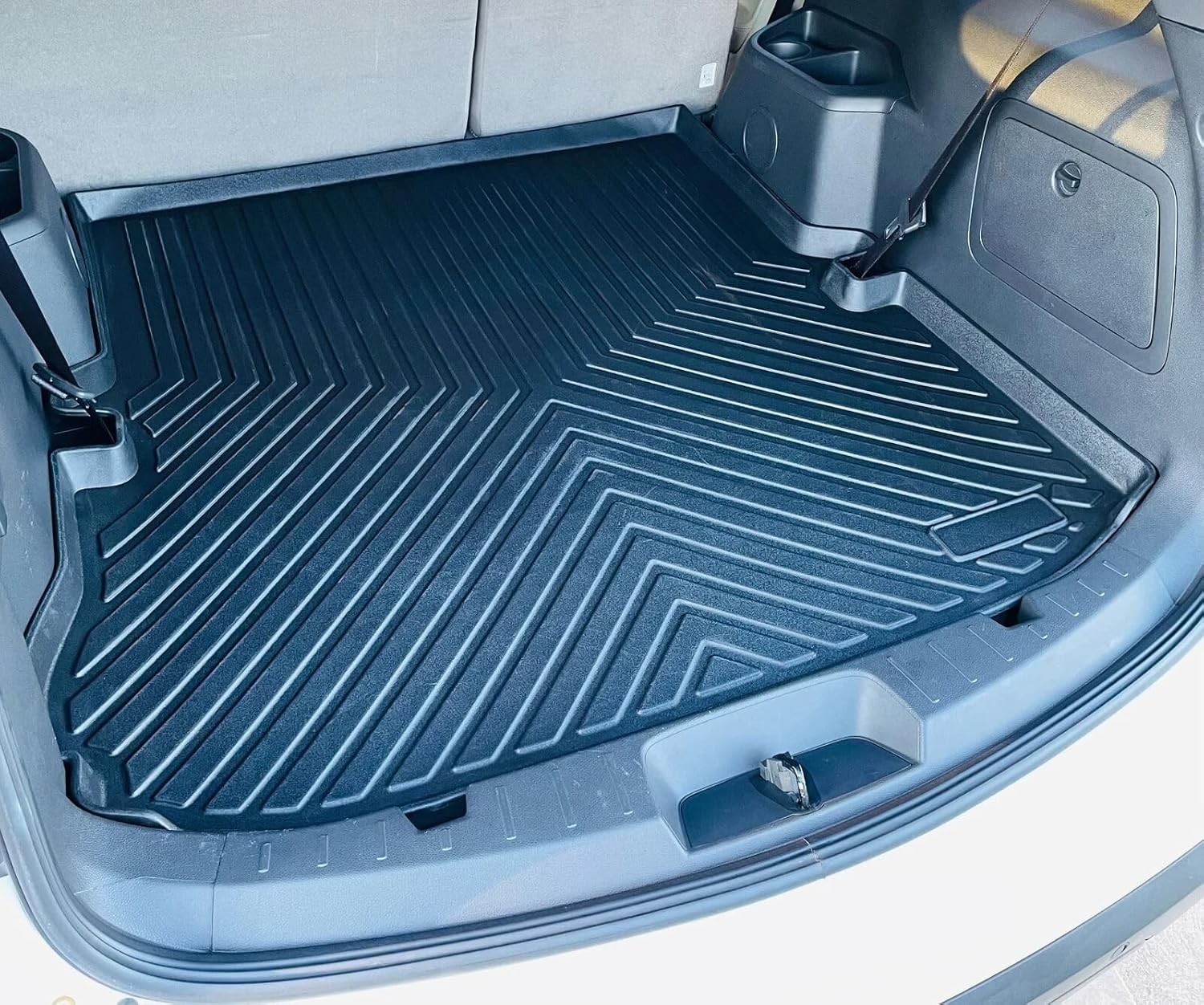 Cargo Liner for Ford Explorer 2011-2019 – Weather-Resistant Protection Trunk Mat for SUV with Raised Lip–Non-Slip Car Trunk Tray Rubber–Easy to Install–3D Shaped Laser Pre-Cut Design