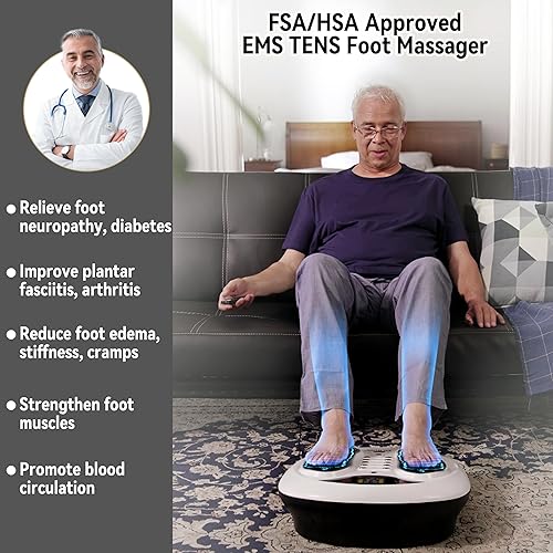 Miniatura 2 de FIT KING Alivio del dolor de neuropatía para masajeador de pies, masajeador de pies EMS para neuropatía con almohadillas TENS, estimulador de