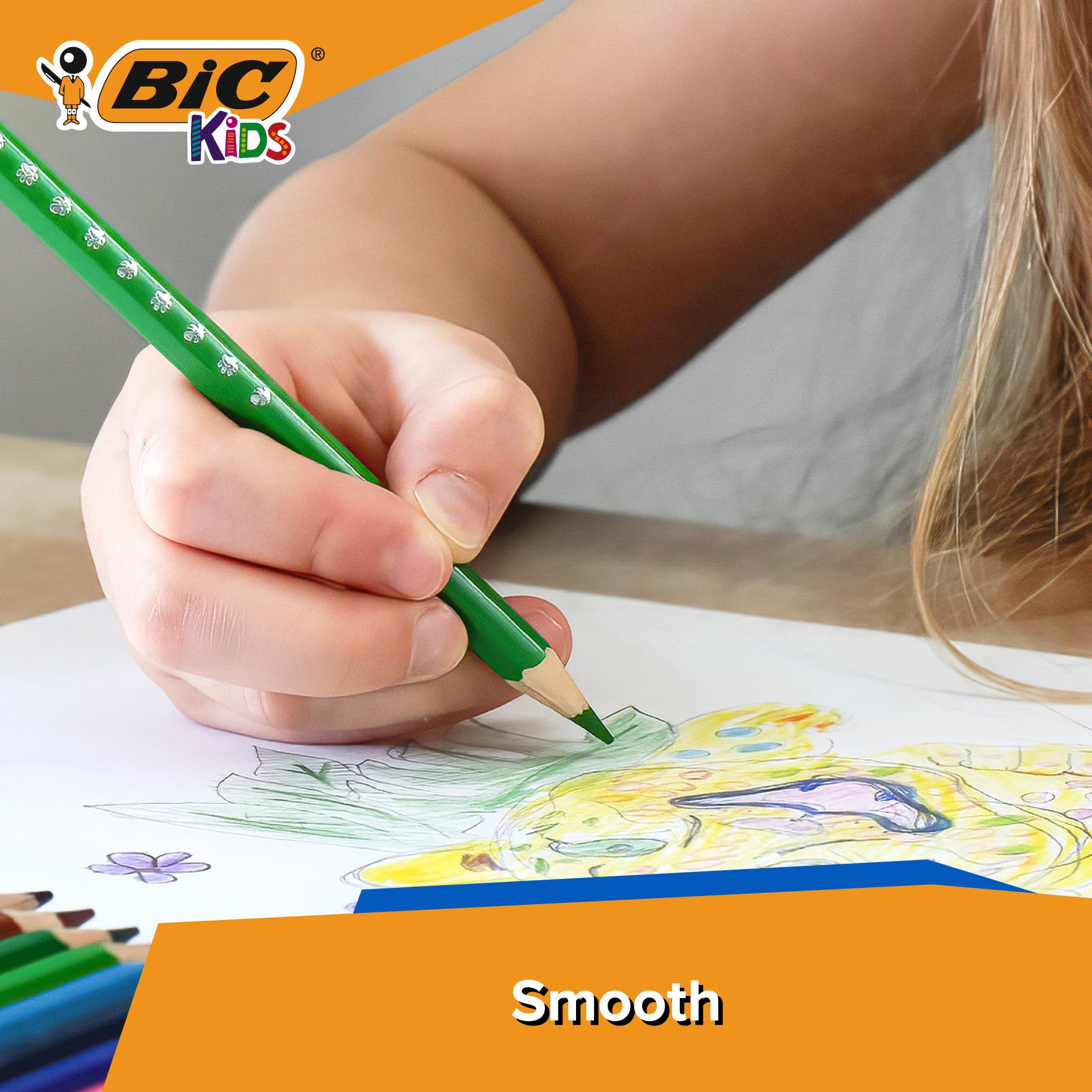 BIC Kids Wood Colouring Pencils Assorted Vivid Colours Pack of 36, multicoloured, 1 count (Pack of 36) - Image 2