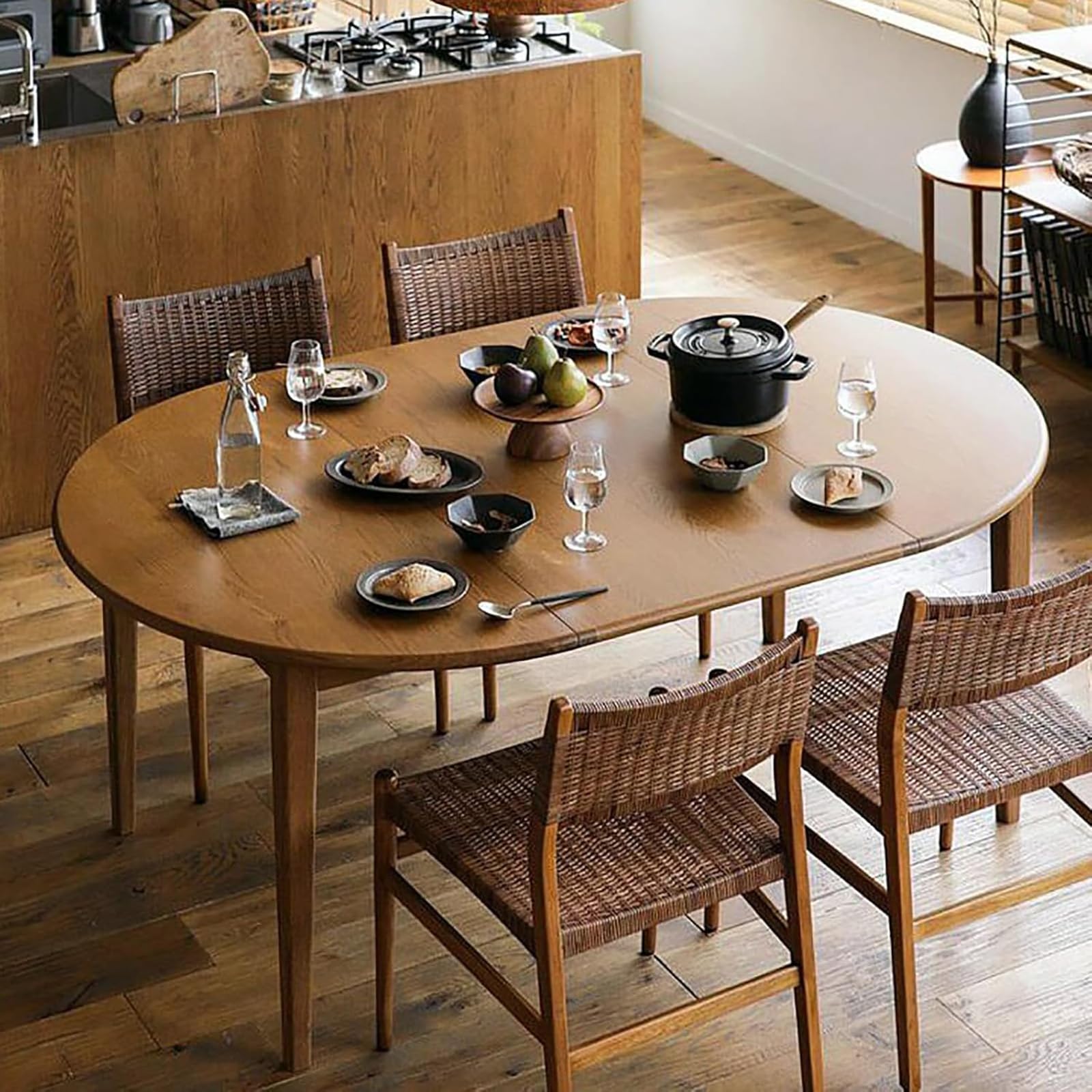 Amazon.com - SUZEPER Expandable Solid Wood Dining Table,Japanese