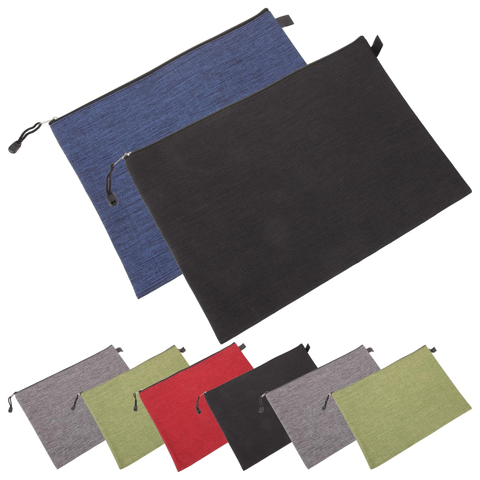 Adorainbow Pochette Document Zippée en Tissu Oxford Étanche 8pcs, Organiseur de Fichiers Pratique pour Bureau et École, Facile à Nettoyer et Rangement Sûr Couleur Aléatoire