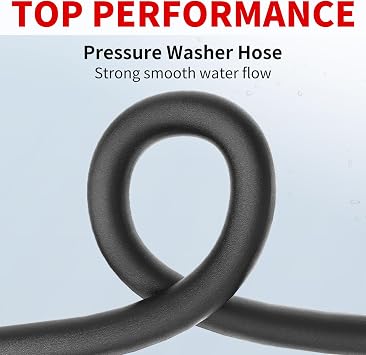 50FT Pressure Washer Hose 1/4 4200PSI Kink Resistant | Steel wire braided construction; Kink resistant design; Industrial grade; Quick connect fittings