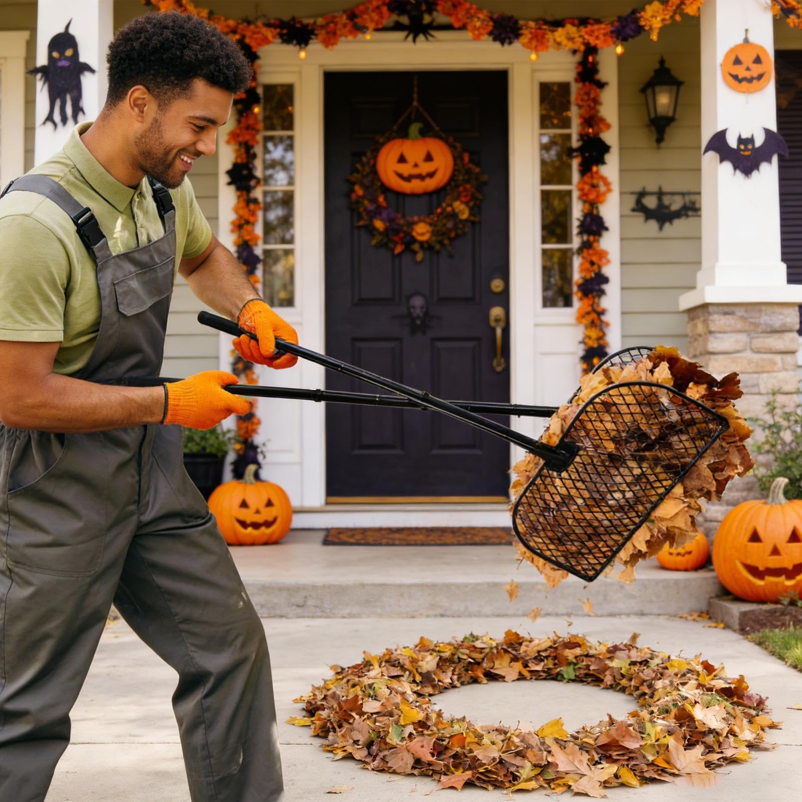 Liściowe - Solidne Antypoślizgowe Narzędzia Czyszczące,Oszczędzająca Pracę Metalowa ,do użytku na zewnątrz na trawniku podwórku ogrodzie do