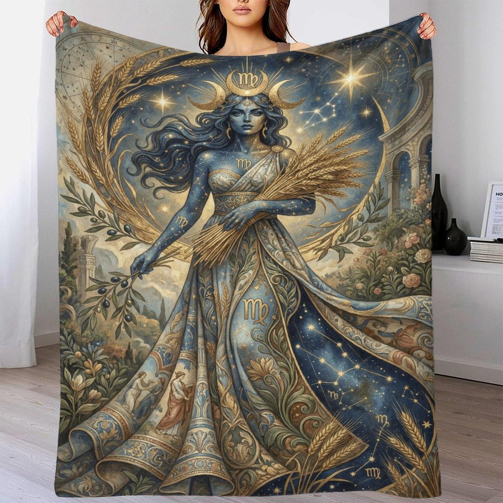 W7C8U2X3 Virgo Zodiac for for Soft Throw Blanket, Bedroom Sofa Couch
