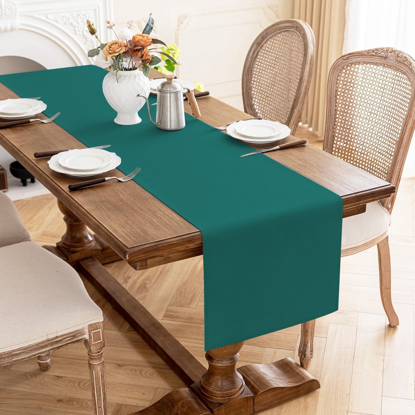 AooHome Tischdecke Rund, Grau Leinen-Optik Tischdecken Abwaschbar Tischtuch aus Polytester Wasserabweisend mit Lotuseffekt, Dauerhaft Kratzfest für Wohnzimmer, Esszimmer, Balkon, Garten…