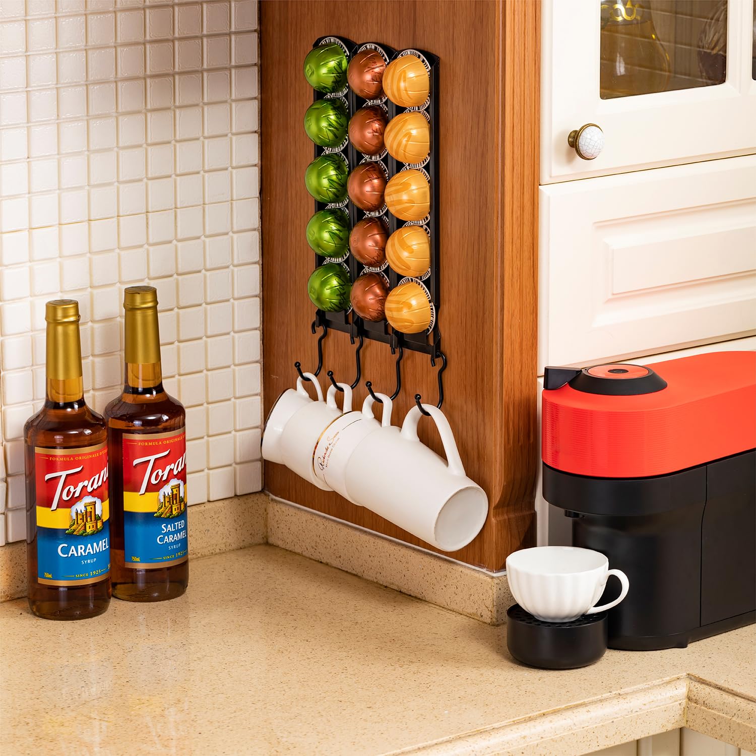Nespresso - Soporte para cápsulas de café, organizador de pared, para debajo del gabinete (15 cápsulas) 4