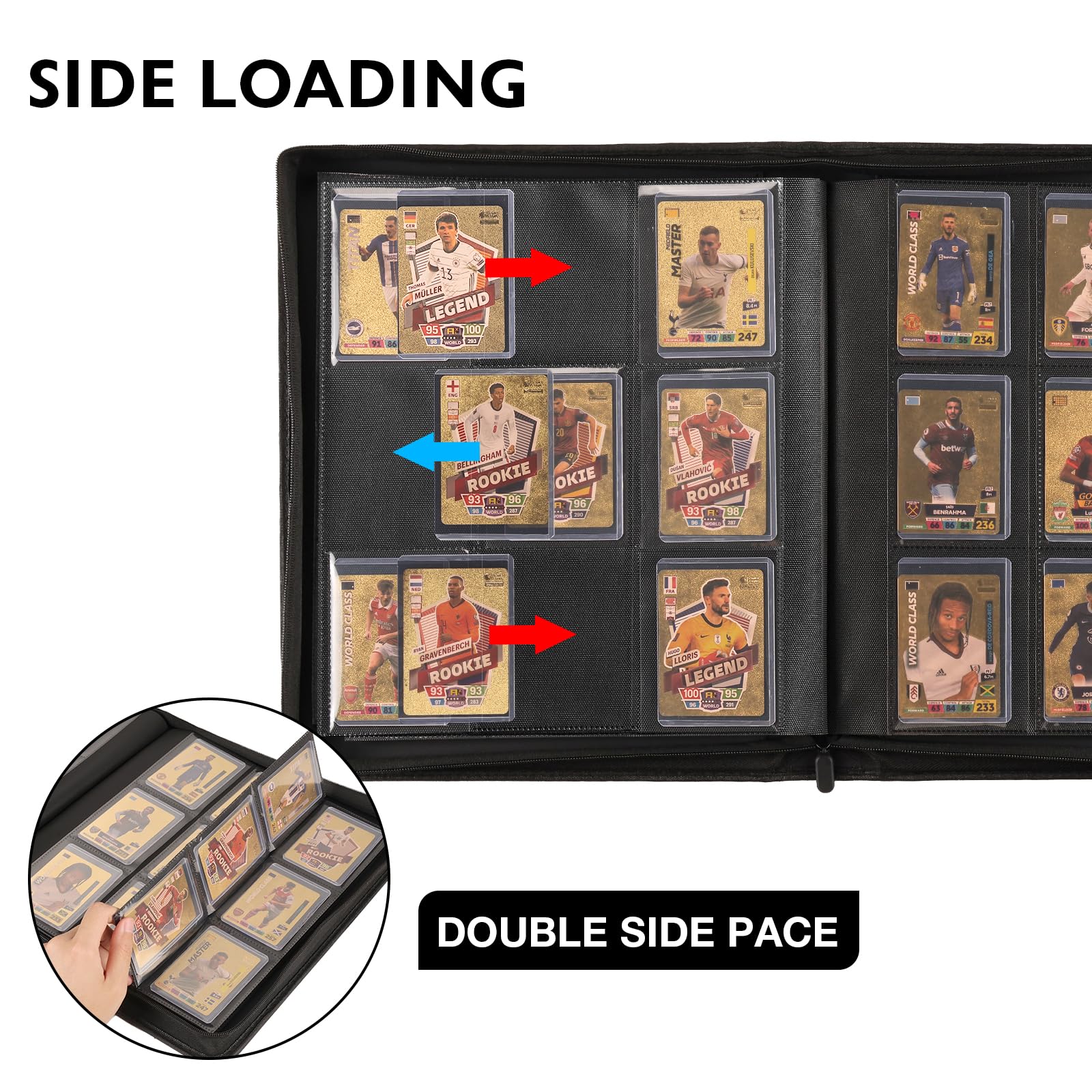 Toploader Binder, Holds 360 Top Loaders,9 Pocket Top Loader