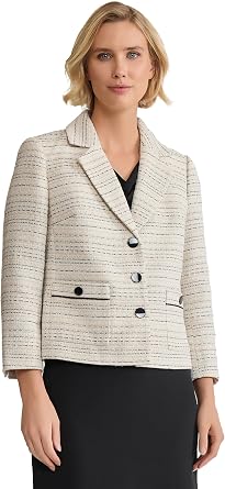 Kasper Womens Tweed Three Button Jacket